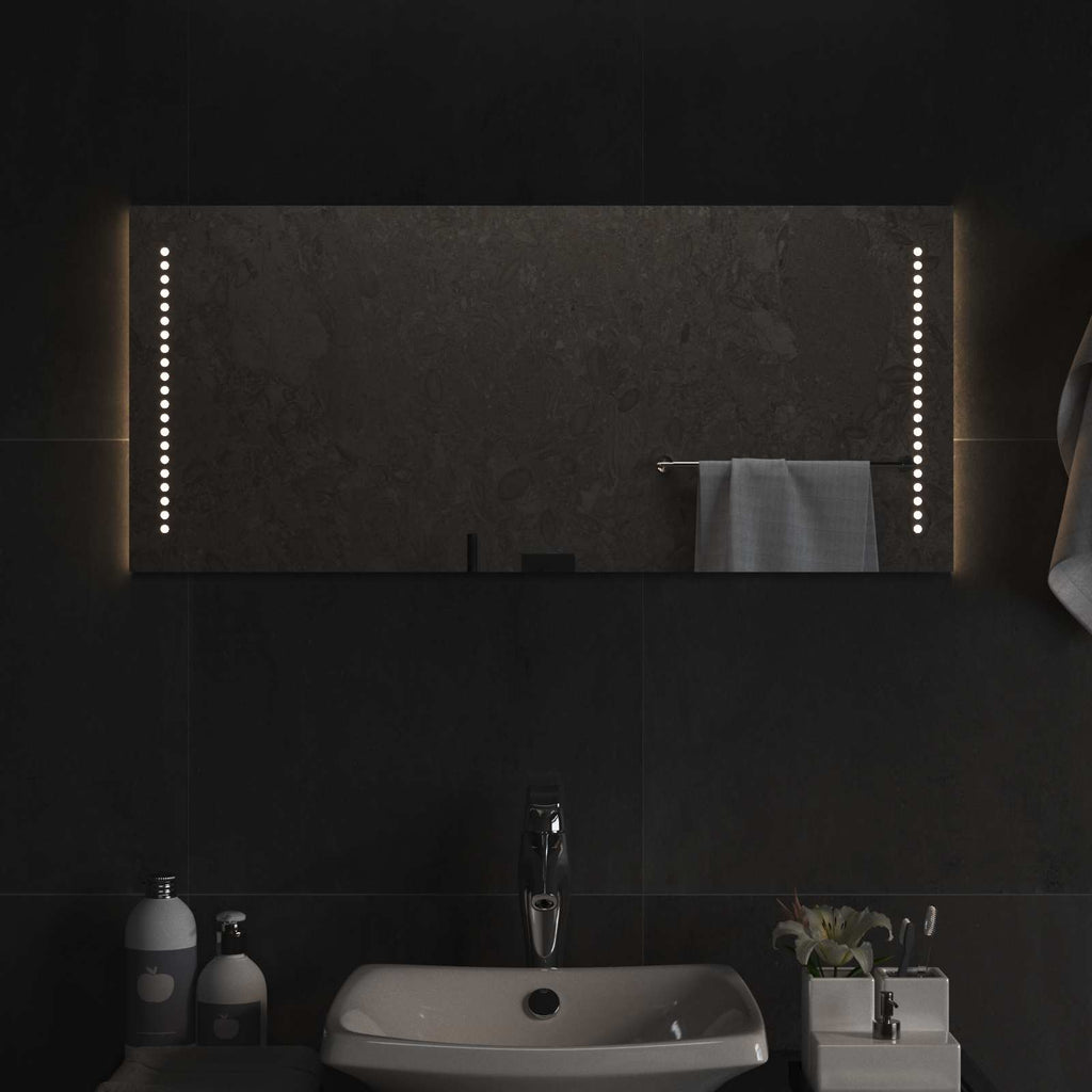 Specchio da bagno LED Trasparente 90 x 40 cm vetro temperato