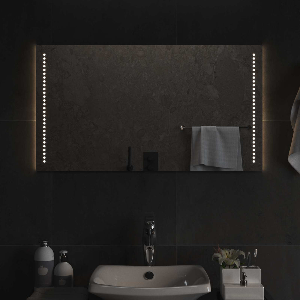 Specchio da bagno LED Trasparente 90 x 50 cm vetro temperato