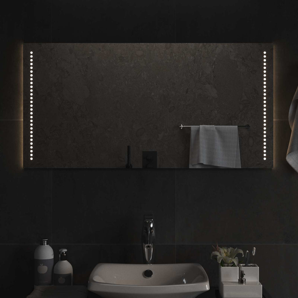 Specchio da bagno LED Trasparente 100 x 50 cm vetro temperato