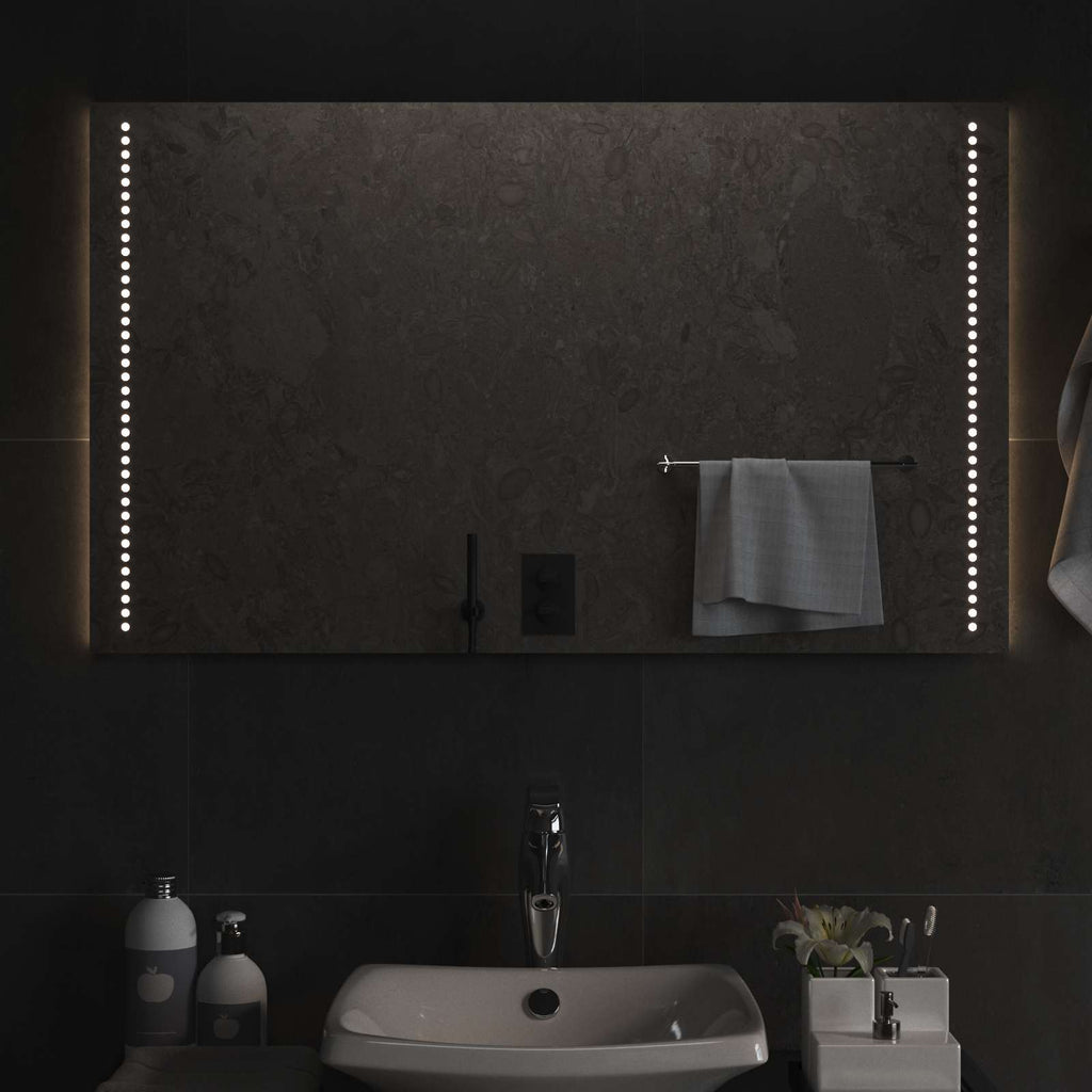 Specchio da bagno LED Trasparente 100 x 60 cm vetro temperato
