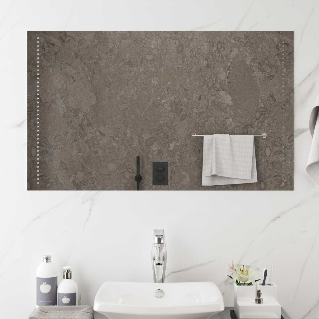Specchio da bagno LED Trasparente 100 x 60 cm vetro temperato