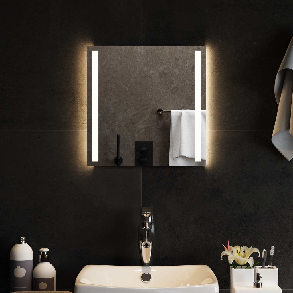 Specchio da bagno LED Trasparente 40 x 40 cm vetro temperato