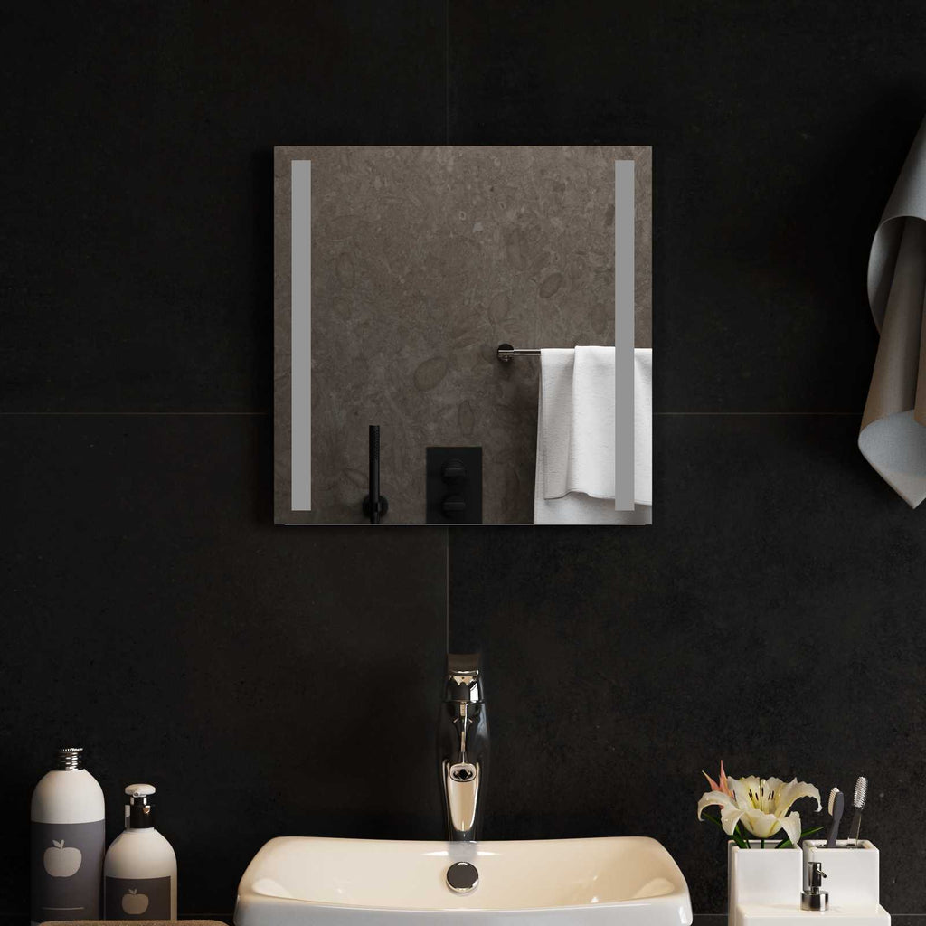 Specchio da bagno LED Trasparente 40 x 40 cm vetro temperato