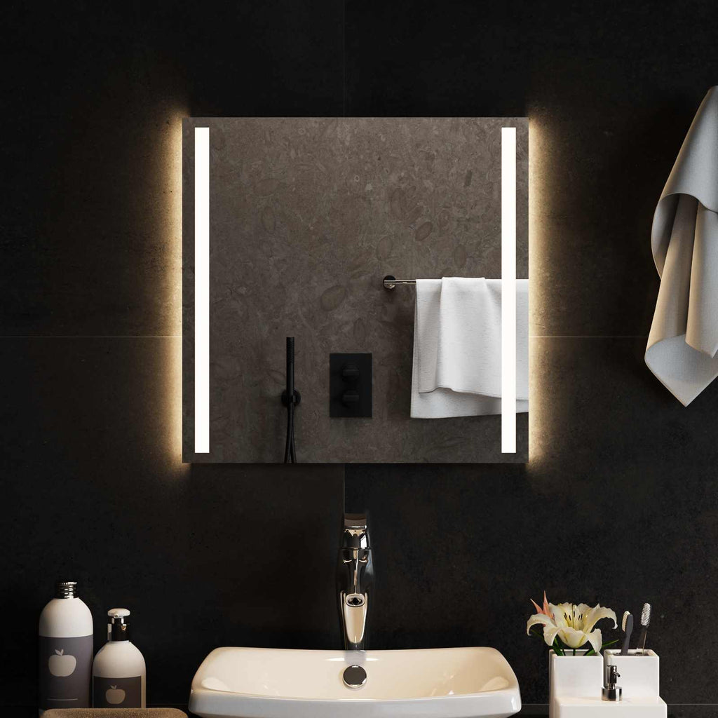 Specchio da bagno LED Trasparente 50 x 50 cm vetro temperato