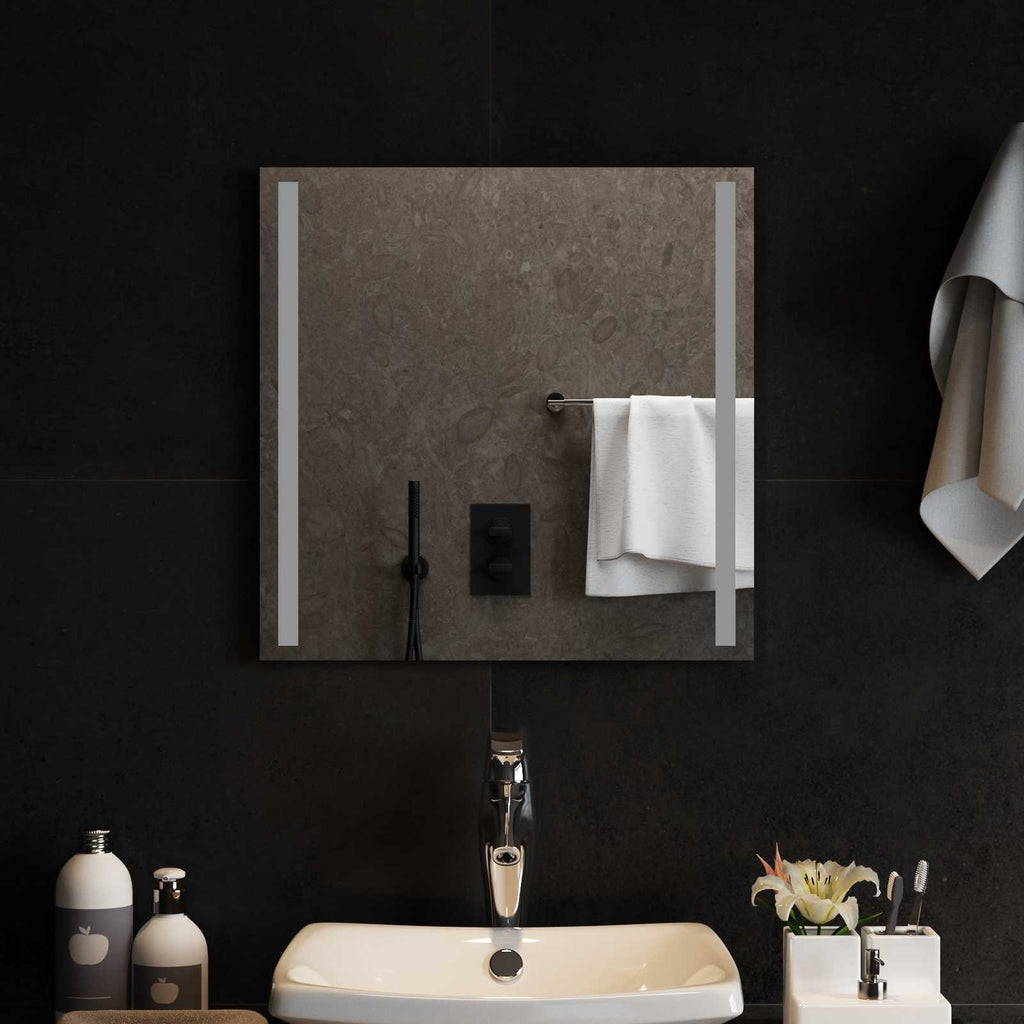 Specchio da bagno LED Trasparente 50 x 50 cm vetro temperato