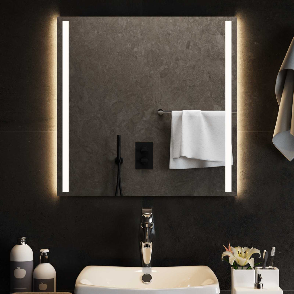 Specchio da bagno LED Trasparente 60 x 60 cm vetro temperato