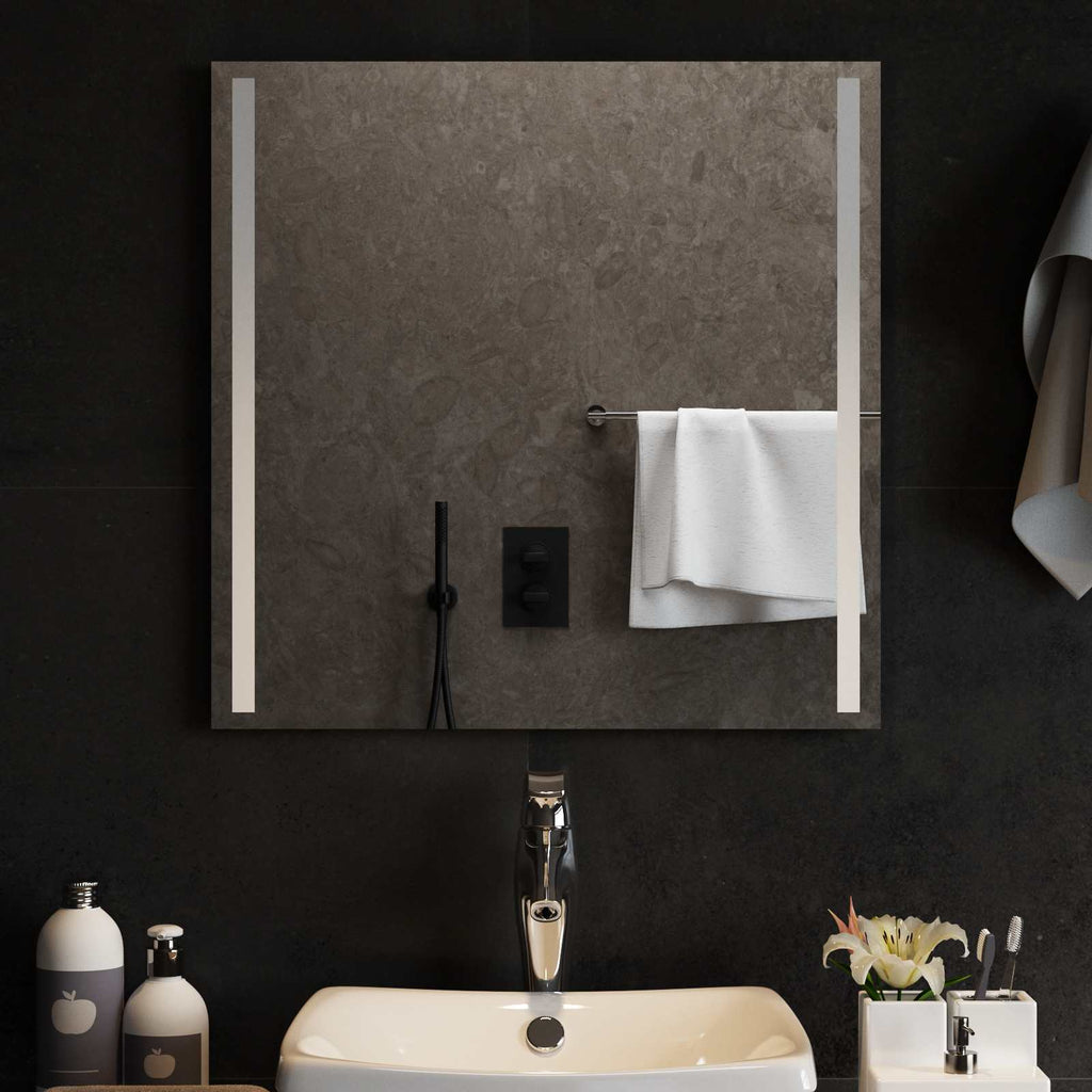 Specchio da bagno LED Trasparente 60 x 60 cm vetro temperato