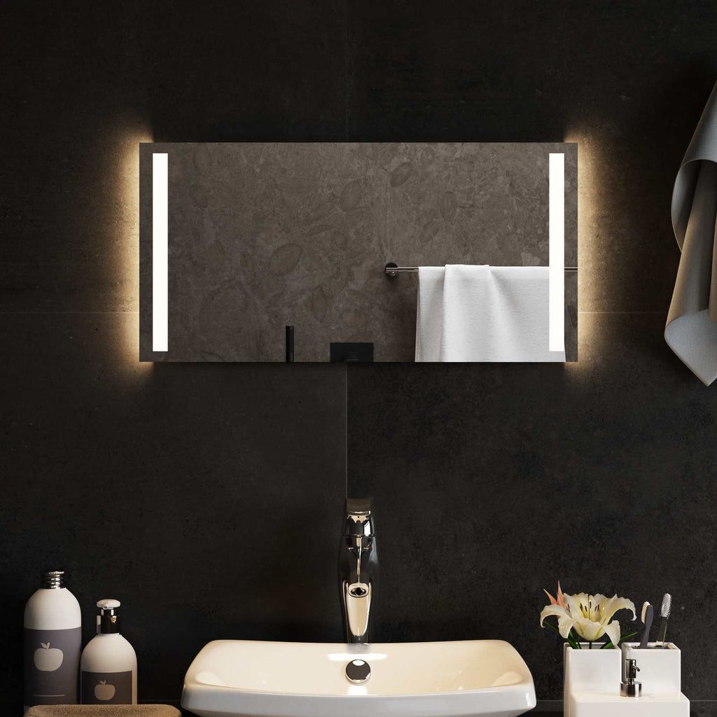 Specchio da bagno LED Trasparente 60 x 30 cm vetro temperato