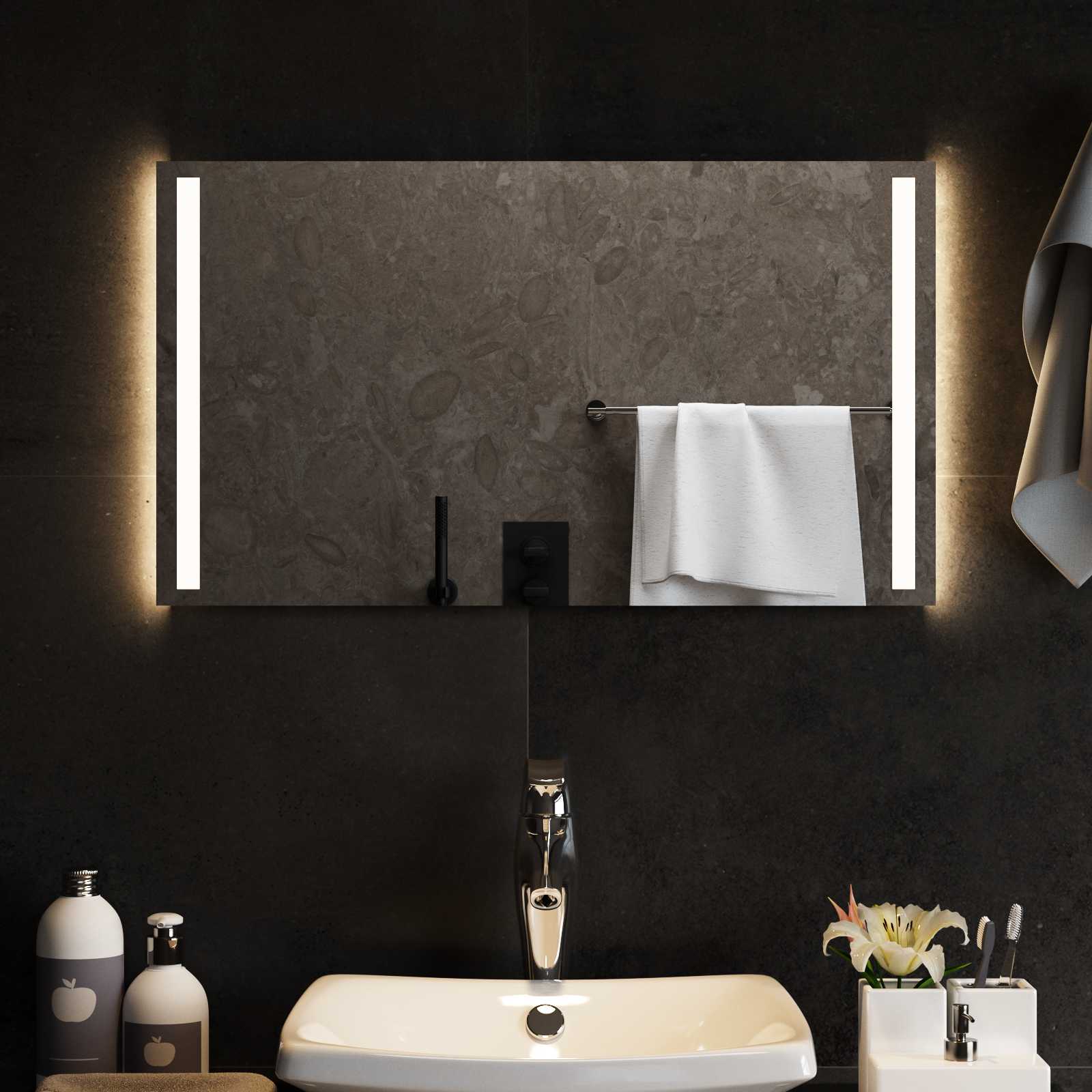 Specchio da bagno LED Trasparente 70 x 40 cm vetro temperato