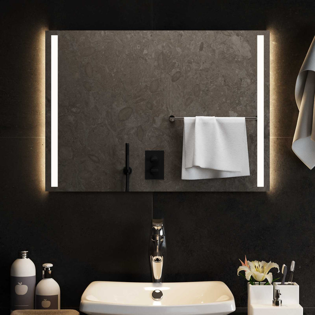 Specchio da bagno LED Trasparente 70 x 50 cm vetro temperato