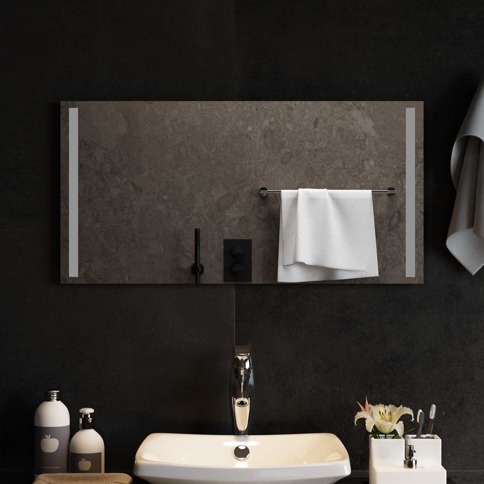 Specchio da bagno LED Trasparente 80 x 40 cm vetro temperato