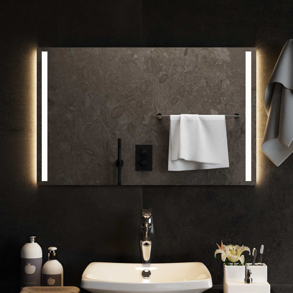 Specchio da bagno LED Trasparente 80 x 50 cm vetro temperato