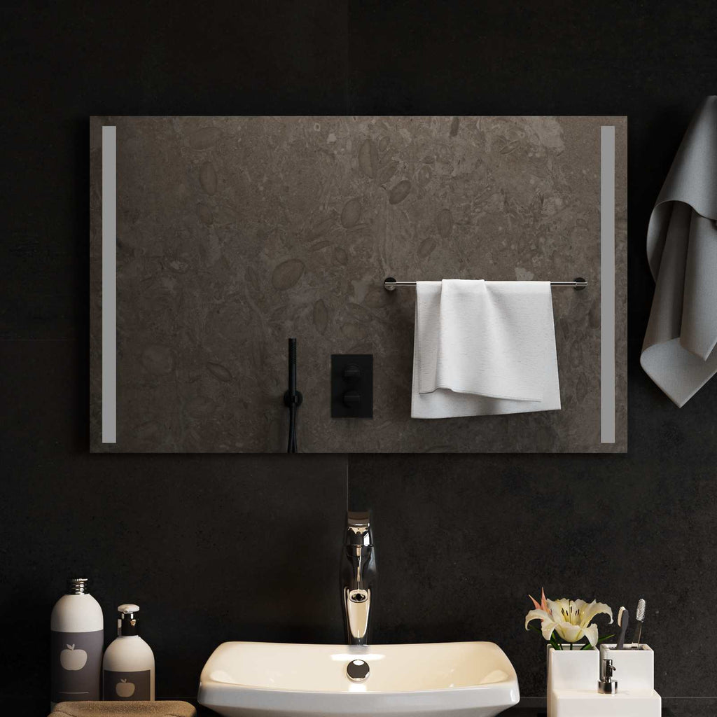 Specchio da bagno LED Trasparente 80 x 50 cm vetro temperato
