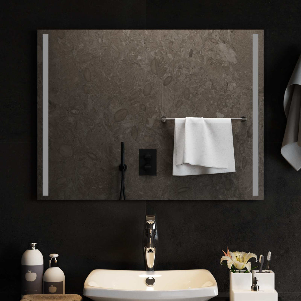 Specchio da bagno LED Trasparente 80 x 60 cm vetro temperato