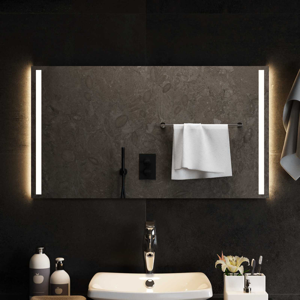 Specchio da bagno LED Trasparente 90 x 50 cm vetro temperato