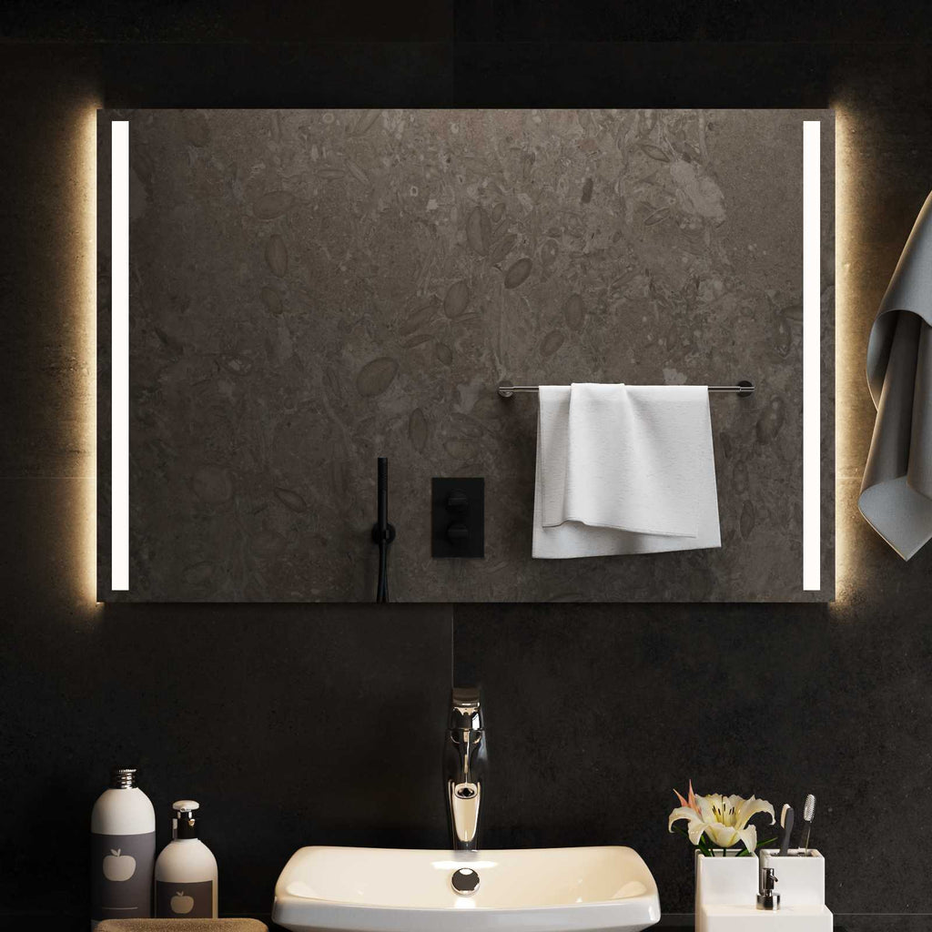 Specchio da bagno LED Trasparente 90 x 60 cm vetro temperato
