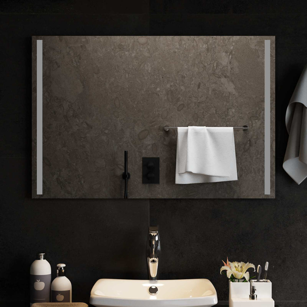 Specchio da bagno LED Trasparente 90 x 60 cm vetro temperato