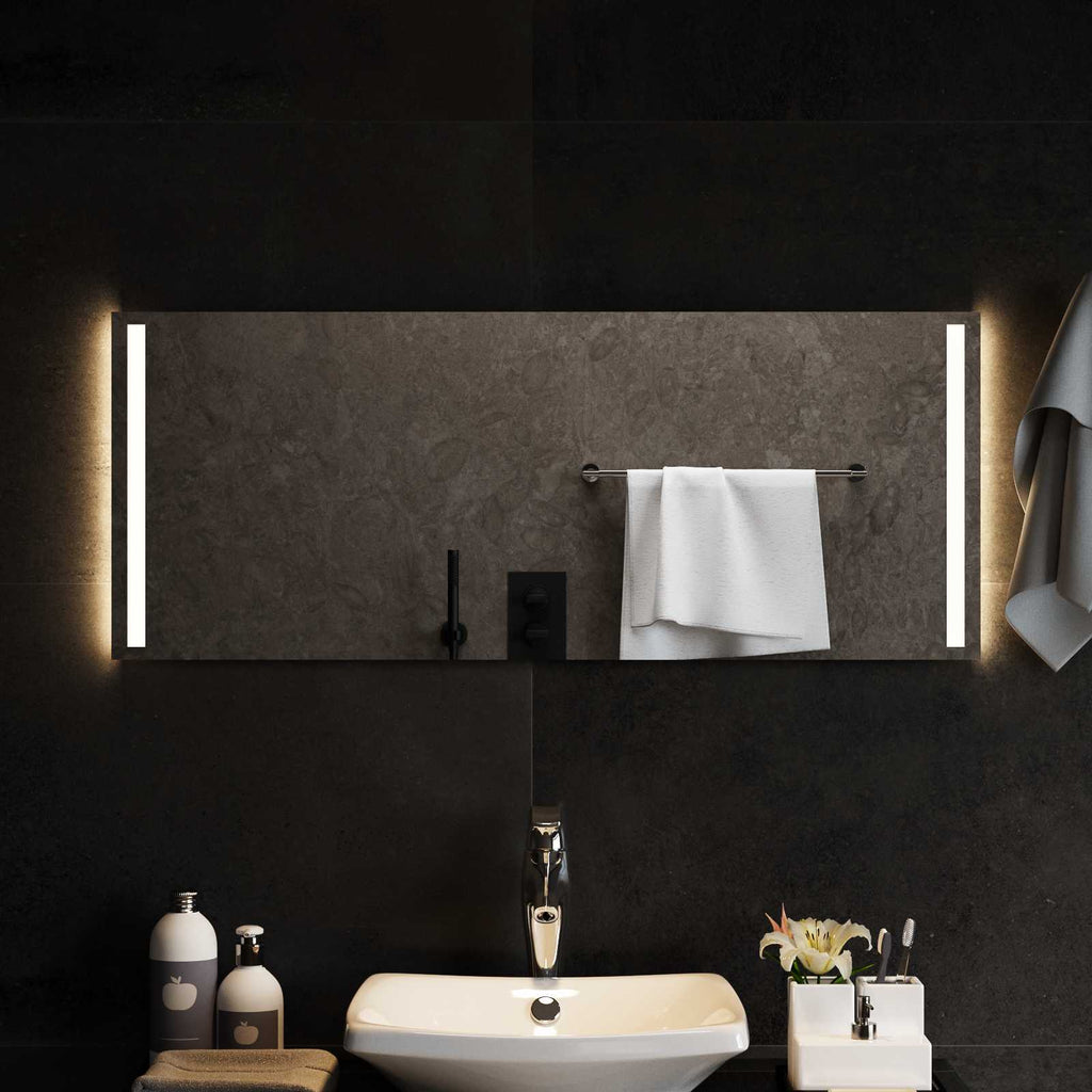 Specchio da bagno LED Trasparente 100 x 40 cm vetro temperato