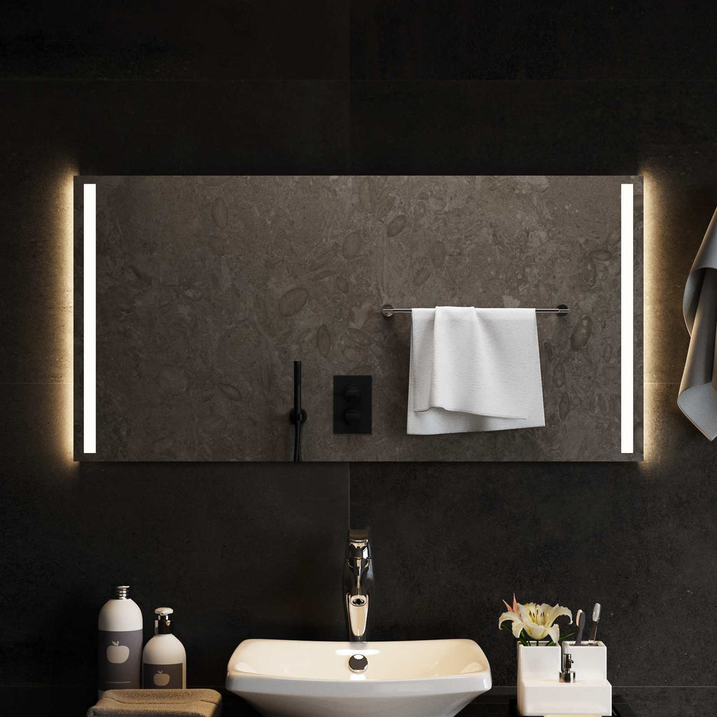 Specchio da bagno LED Trasparente 100 x 50 cm vetro temperato