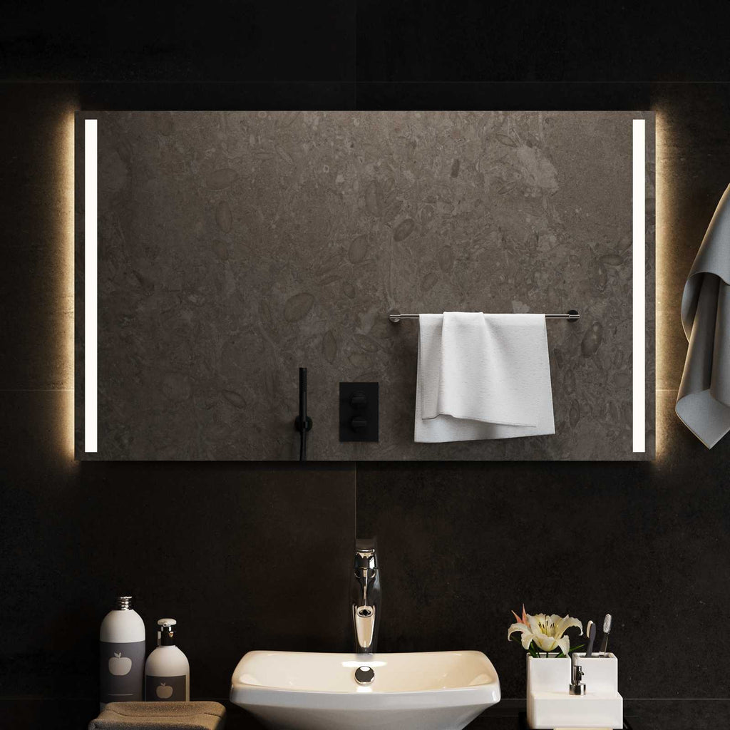 Specchio da bagno LED Trasparente 100 x 60 cm vetro temperato