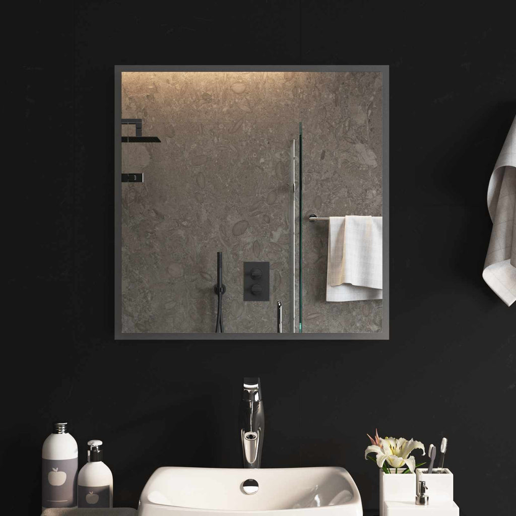 Specchio da bagno LED Trasparente 60 x 60 cm vetro temperato