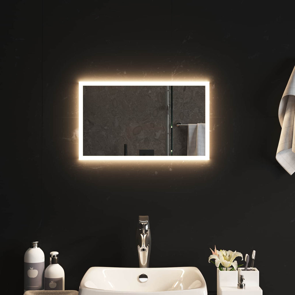 Specchio da bagno LED Trasparente 50 x 30 cm vetro temperato