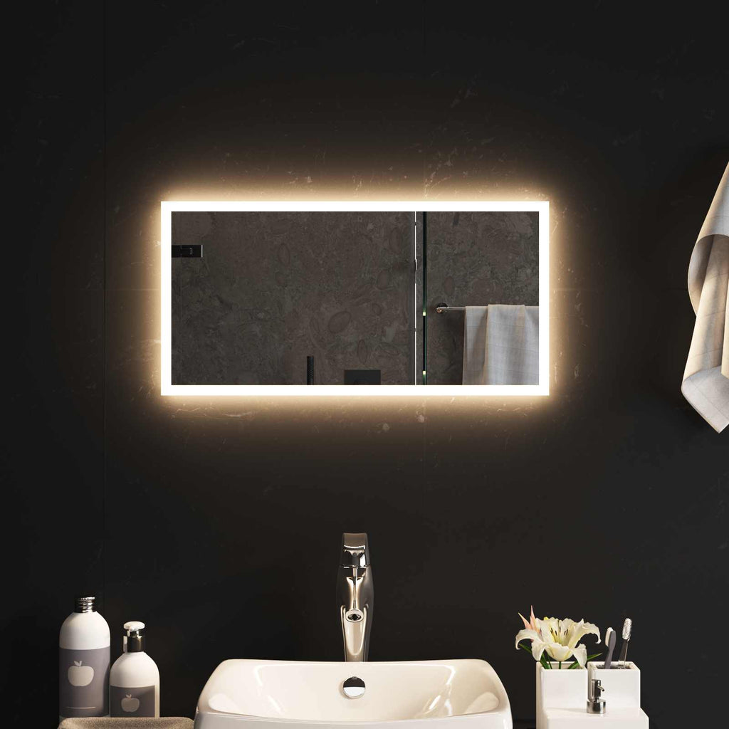 Specchio da bagno LED Trasparente 60 x 30 cm vetro temperato