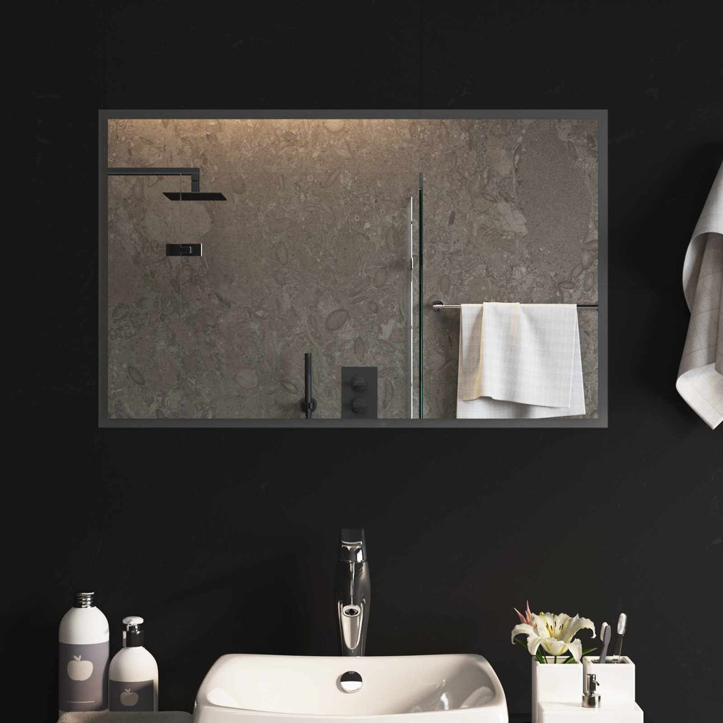 Specchio da bagno LED Trasparente 80 x 50 cm vetro temperato