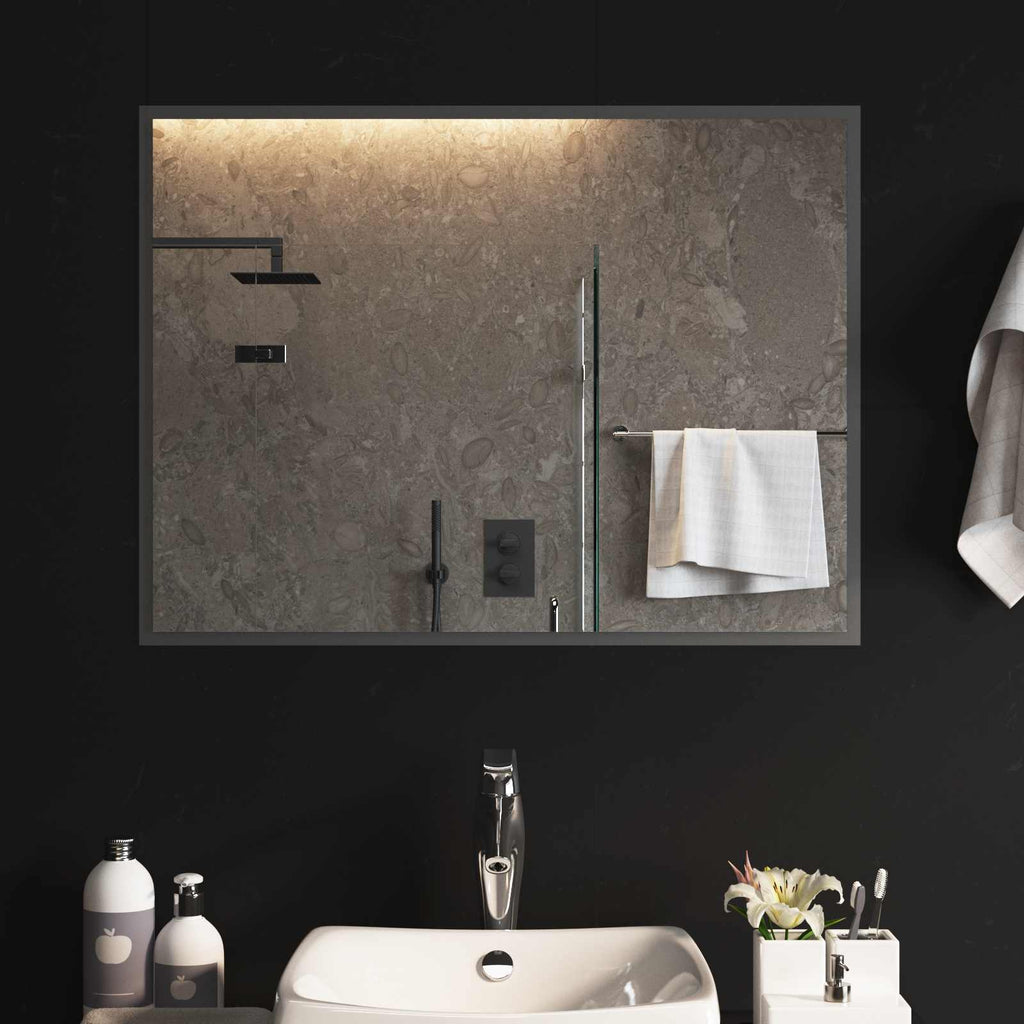 Specchio da bagno LED Trasparente 80 x 60 cm vetro temperato