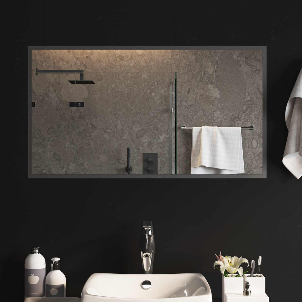 Specchio da bagno LED Trasparente 90 x 50 cm vetro temperato