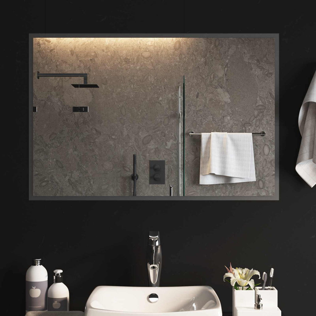 Specchio da bagno LED Trasparente 90 x 60 cm vetro temperato