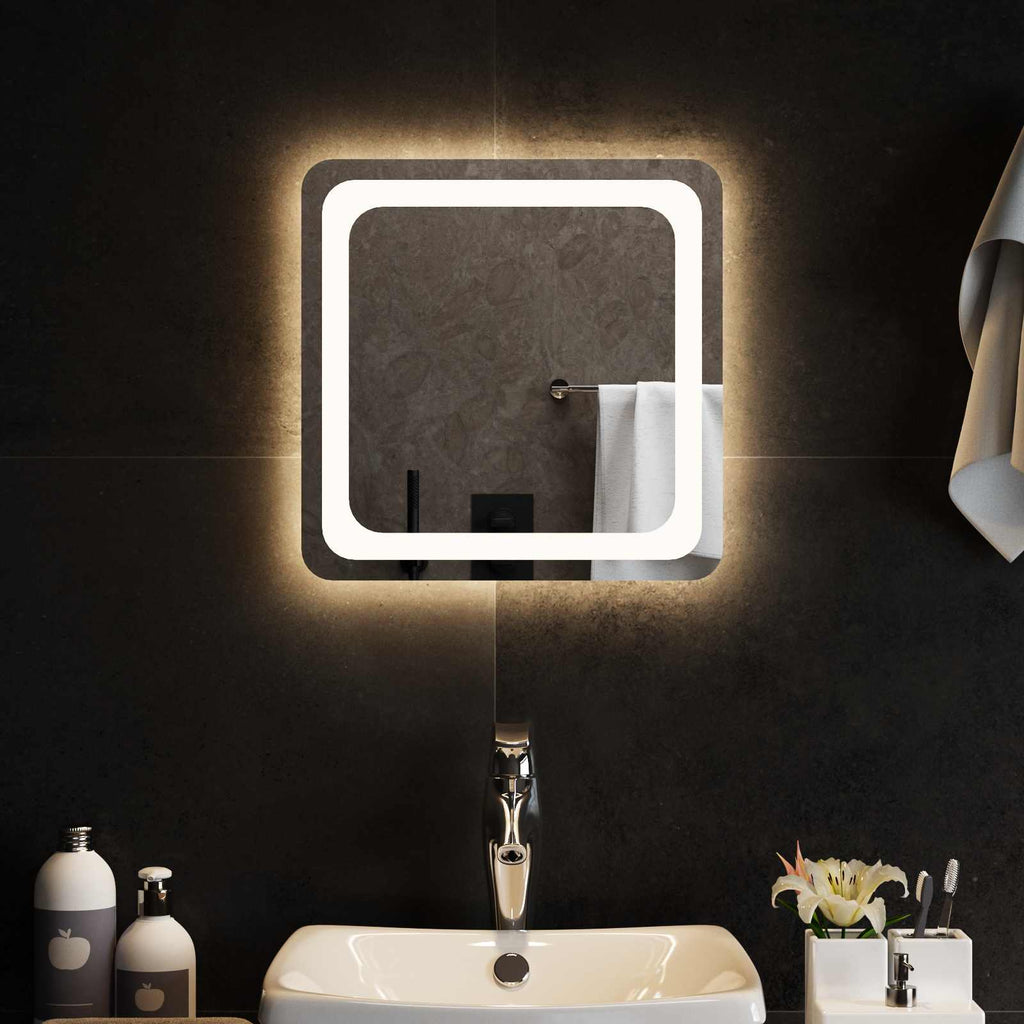 Specchio da bagno LED Trasparente 40 x 40 cm vetro temperato