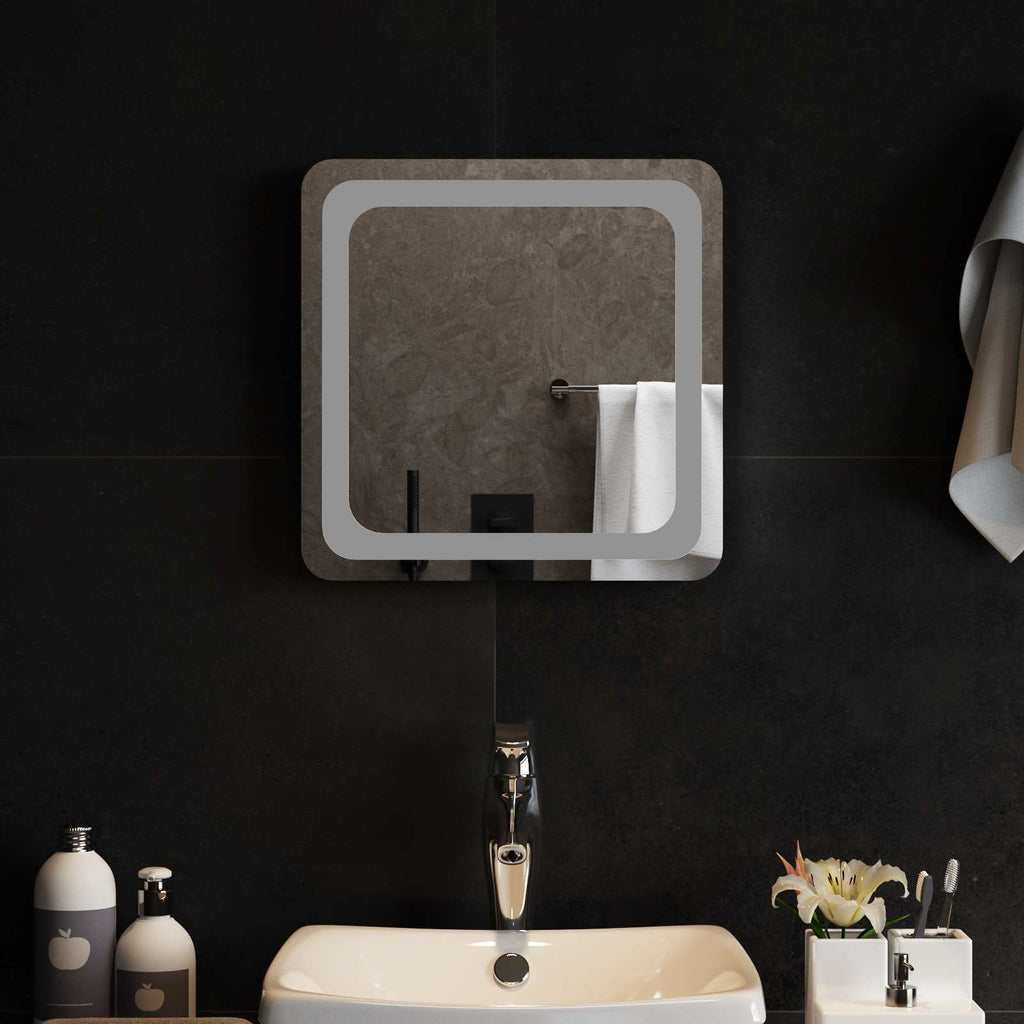 Specchio da bagno LED Trasparente 40 x 40 cm vetro temperato