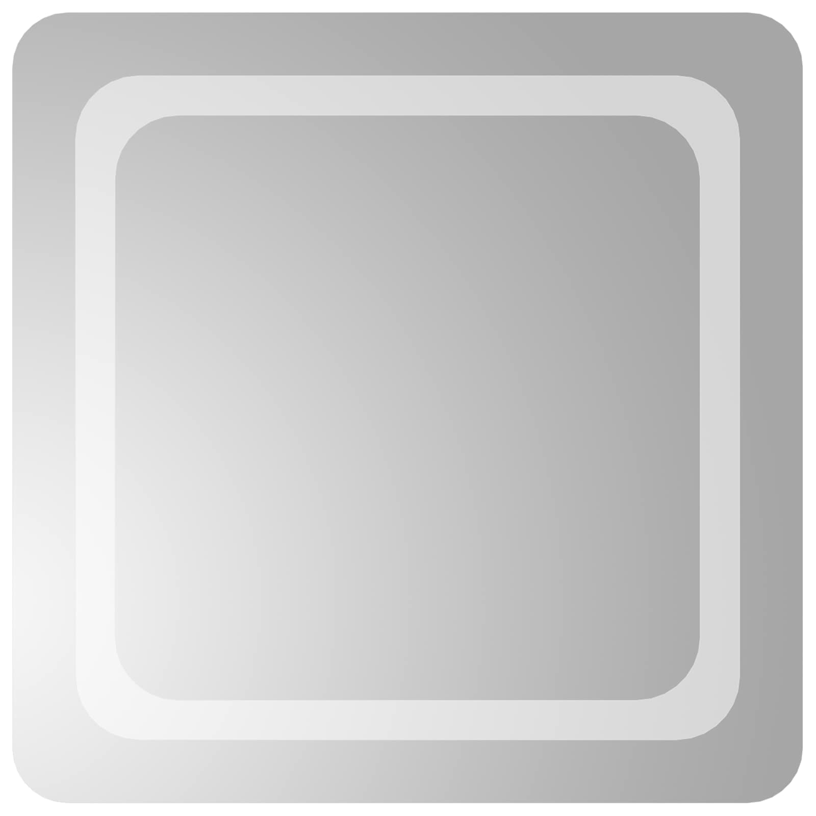 Specchio da bagno LED Trasparente 50 x 50 cm vetro temperato