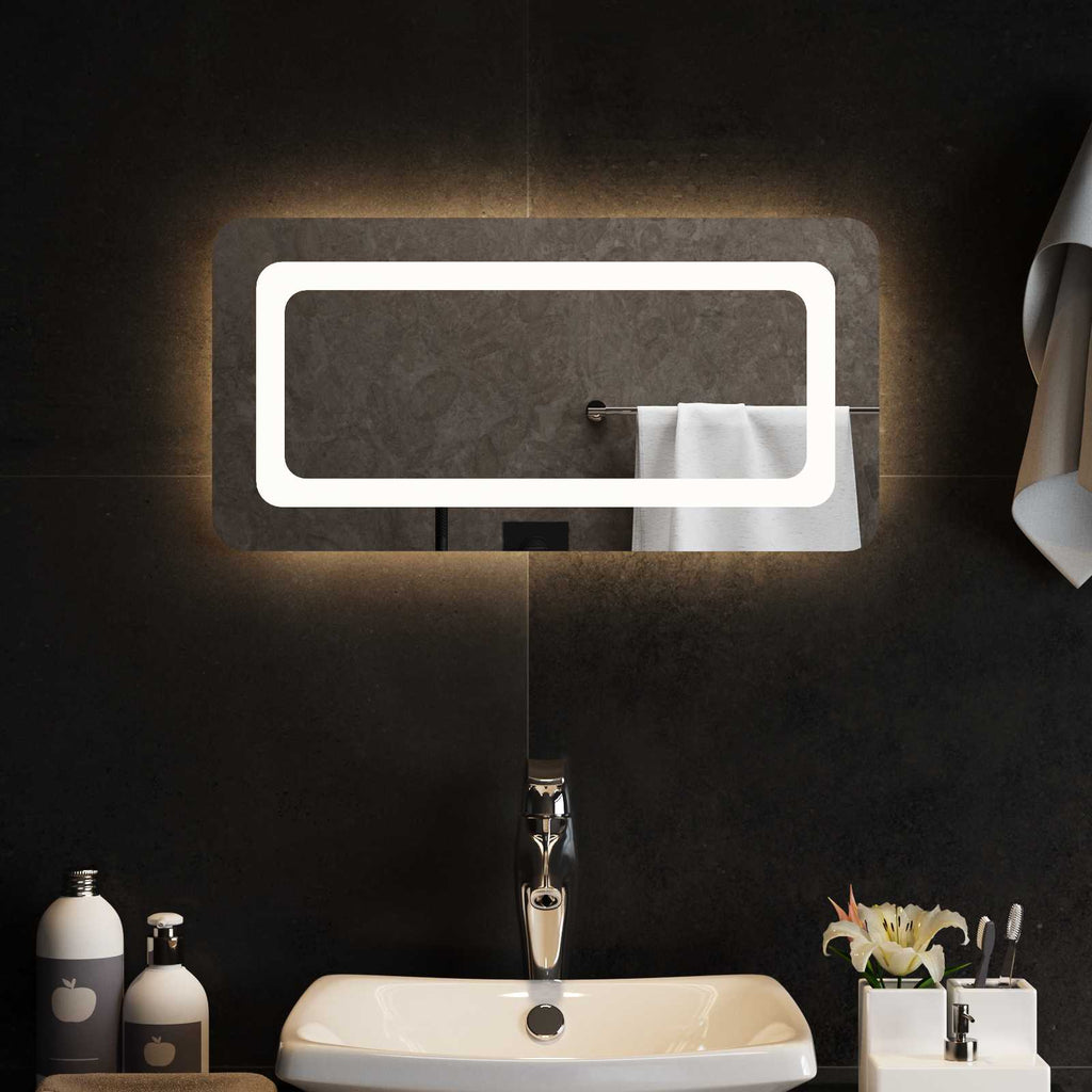 Specchio da bagno LED Trasparente 60 x 30 cm vetro temperato