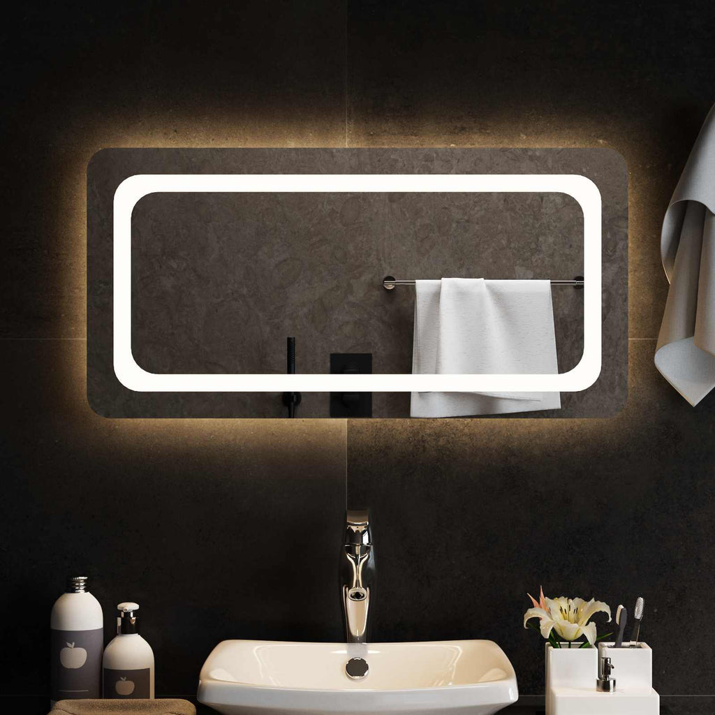 Specchio da bagno LED Trasparente 80 x 40 cm vetro temperato