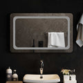 Specchio da bagno LED Trasparente 80 x 50 cm vetro temperato