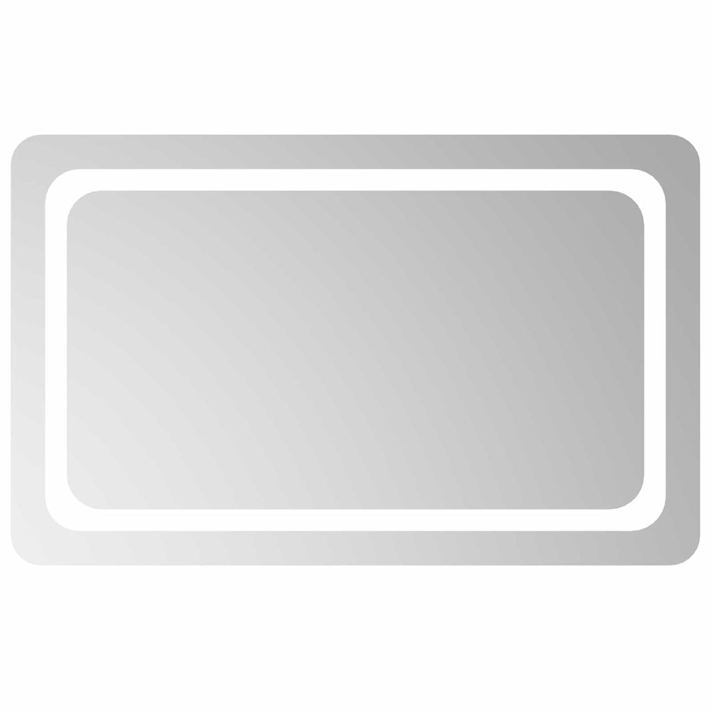 Specchio da bagno LED Trasparente 80 x 50 cm vetro temperato