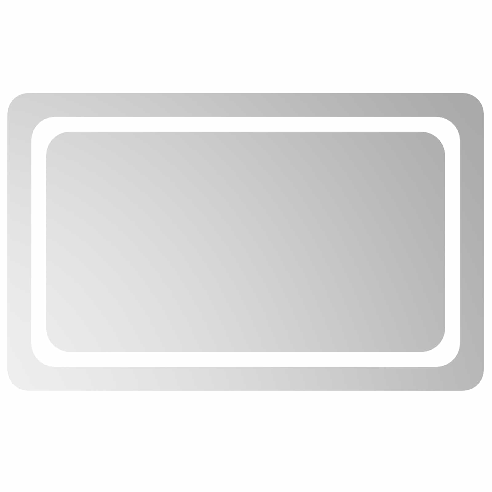 Specchio da bagno LED Trasparente 80 x 50 cm vetro temperato