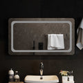 Specchio da bagno LED Trasparente 90 x 50 cm vetro temperato