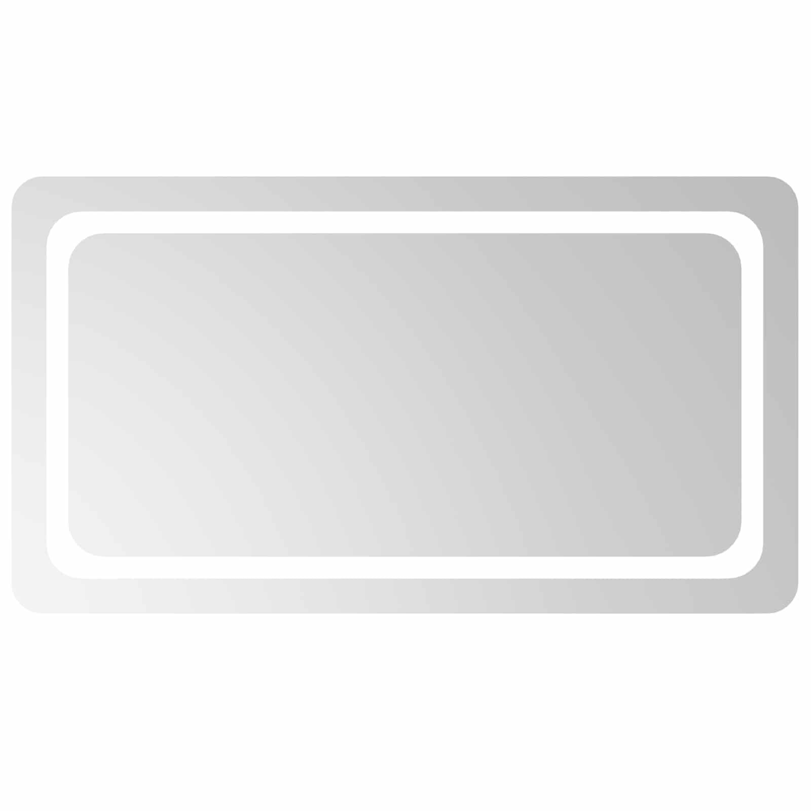 Specchio da bagno LED Trasparente 90 x 50 cm vetro temperato