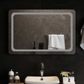 Specchio da bagno LED Trasparente 90 x 60 cm vetro temperato