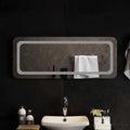 Specchio da bagno LED Trasparente 100 x 40 cm vetro temperato