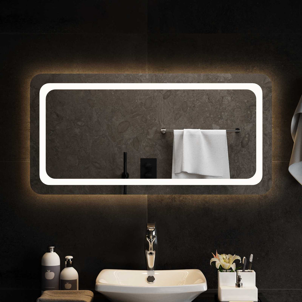 Specchio da bagno LED Trasparente 100 x 50 cm vetro temperato