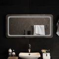 Specchio da bagno LED Trasparente 100 x 50 cm vetro temperato