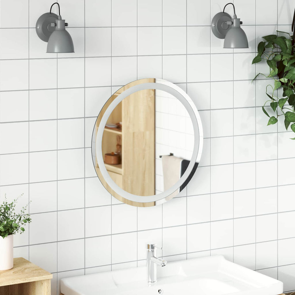 Specchio da bagno LED Trasparente Ø 50 cm vetro temperato