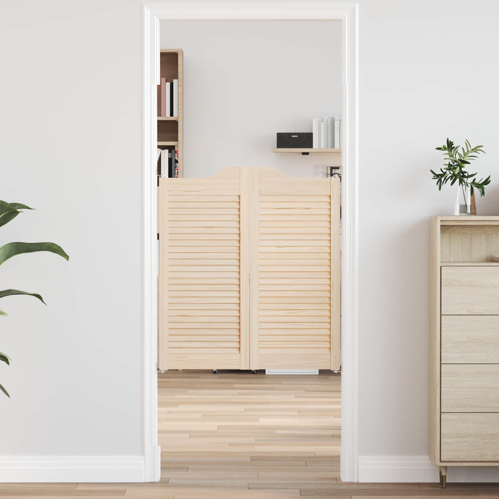 Porte Swing Naturale 90 x 40 cm Legno Massello di Pino