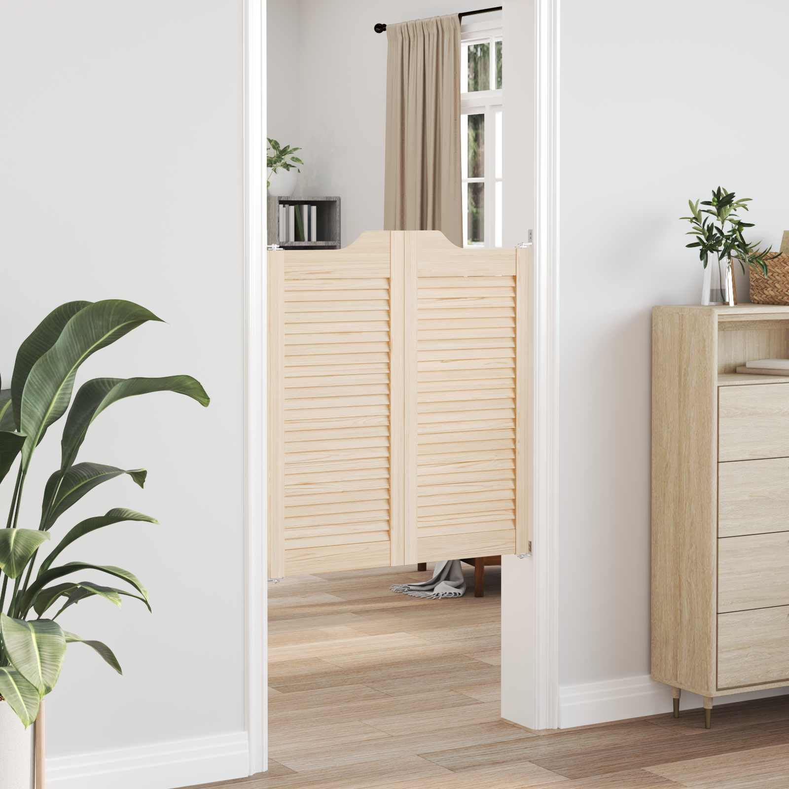 Porte Swing Naturale 90 x 40 cm Legno Massello di Pino