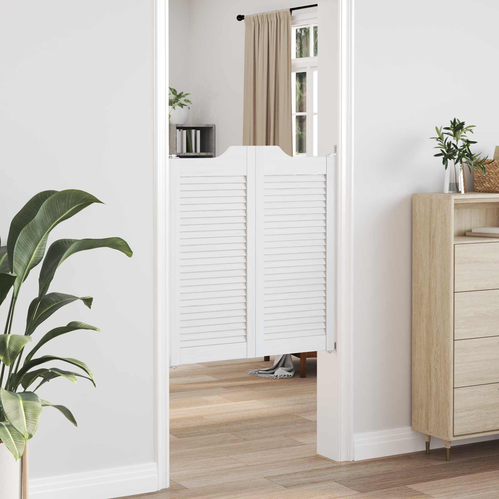 Porte Swing Bianco 90 x 40 cm Legno Massello di Pino