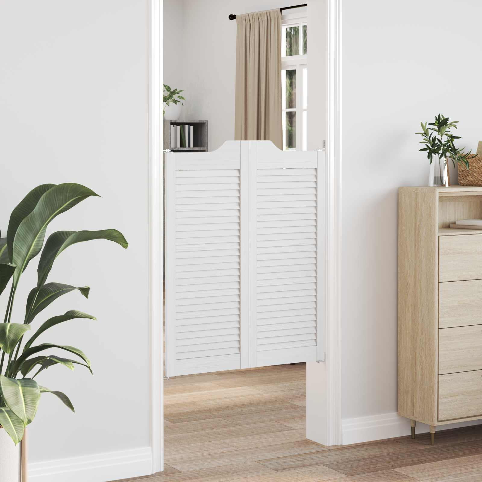 Porte Swing Bianco 100 x 40 cm Legno Massello di Pino